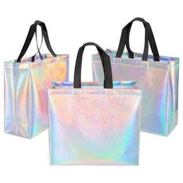 Imagem de Sacos de presente Ronvir 30 peças iridescentes 32x12x28 cm reutilizáve