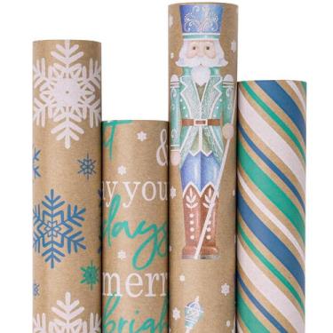 Imagem de Papel de embrulho RUSPEPA Christmas Kraft Nutcracker 4 rolos