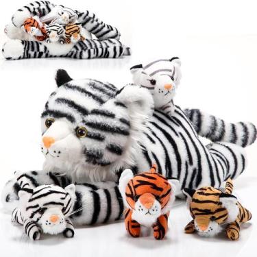 Imagem de Conjunto de bichos de pelúcia Threan Tiger com mamãe de 16 polegadas e