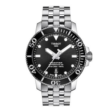 Imagem de Tissot Relógio masculino Seastar 660/1000 de aço inoxidável casual cinza T1204071105100, Cinza, Mergulhador, relógio de mergulho