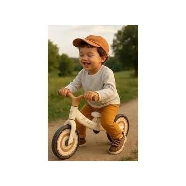Imagem de Bicicleta Equilíbrio Infantil Sem Pedal Marrom Balance Bike Aprende Andar Criança Brinquedo Presente