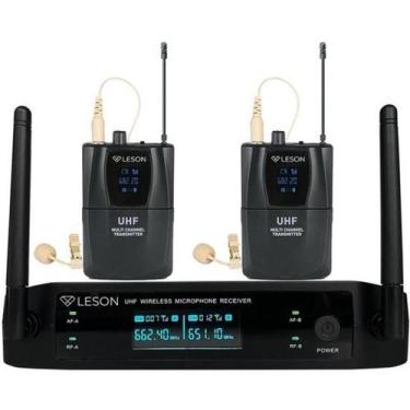 Imagem de Sistema Microfone Duplo Sem Fio Leson LS962 Preto