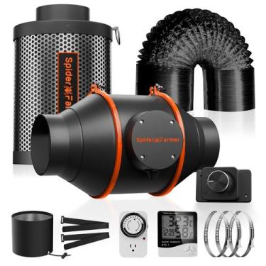 Imagem de Kit de filtro de carbono com ventilador de duto em linha Spider Farmer