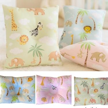 Imagem de Travesseiro Anatômico Bebê para Berço Bebê Conforto e Carrinho Safari 27x37cm Azul Bebê