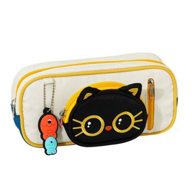 Imagem de Estojo de lápis de grande capacidade 3D Cat Design Black Composite