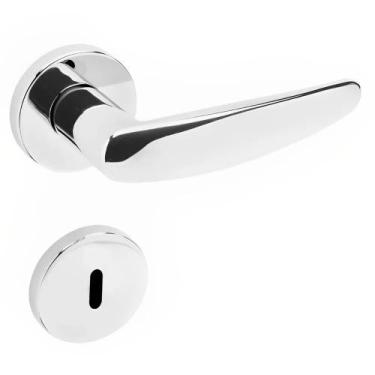 Imagem de FECHADURA 515P ZAMACK CILINDRO55mm ROSETA 327 CROMADA BRILHANTE LAFONT