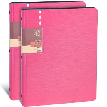 Imagem de WORPSON Fichário de apresentação com 40 bolsos, exibe 80 páginas, 23 x 30 cm com mangas de plástico, organizador de portfólio para documentos, certificados, obras de arte, fotos, protetores de folhas