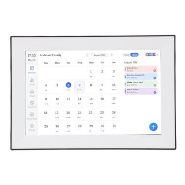 Imagem de Fockety Calendário Digital de 10,1 Polegadas, Planejador de Refeições Montável Em Parede e Mesa Wi-Fi, Calendário Eletrônico Interativo Com Tela Sensível Ao Toque Inteligente (plugue americano)