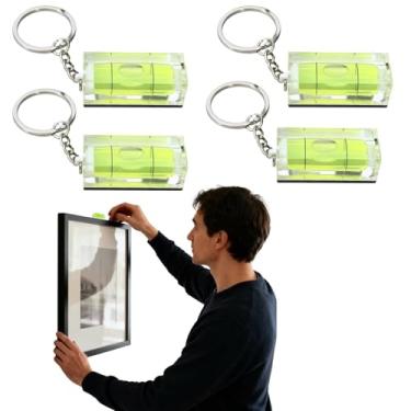 Imagem de Porta-chaves magnético pequeno nível de bolha 15 x 15 x 40 mm (0,59 x 0,59 x 1,57 pol.) Ferramenta de nivelamento pequeno