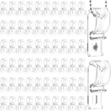 Imagem de PercyEffie 60 peças de retentor de corrente de segurança transparente e guia de cabo, suporte de cordão de persiana P a granel, para persianas verticais e romanas