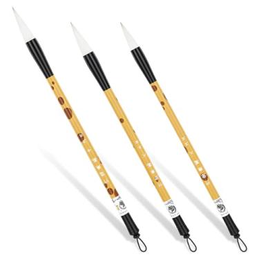 Imagem de Pincel de caligrafia chinesa para caligrafia, desenho, aquarela, tinta, pintura, Kanji Sumi, arte tradicional, conjunto de pincéis Sumi, 3 tamanhos