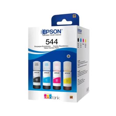 Imagem de Kit de Tinta Eco-Tank T544, 4 Cores, Magenta, Amarelo, Ciano, Preto, Lacre Original E p s o n®