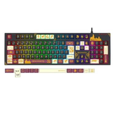 Imagem de Teclado Mecânico Gamer Harry Potter AMSA Hogwarts - ABNT2 - RGB Chroma MK2 - Switch Brown HP-592RGB