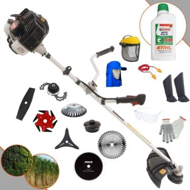 Imagem de Roçadeira Kawashima Kw43le 43cc 1,7hp + Faca 2 Pontas + Faca 40 Dentes + Faca 80 Dentes + Trimmer + Escova 38c + Faca 6 Pontas