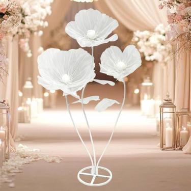 Imagem de LZSlamp Decoração de casamento, flores gigantes artificiais, flor de seda artificial grande de 1,5 m para festa de casamento, aniversário, decoração de casa, adereços fotográficos, vitrines de loja