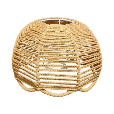 Imagem de Bothyi Abajur trançado para luminária pendente, estilo rústico vintage, para mesa ou chão, ideal para decoração de sala de estar ou ilha.