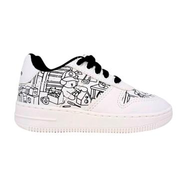 Imagem de Tênis Infantil Para Colorir Unissex Bobbie Goods Mini Pé Branco / Preto 35-Unissex