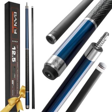 Imagem de Banly Bastões de taco de sinuca Pro Taper, eixo de fibra de carbono premium e extremidade de madeira tecnológica, ponta de juma, junta 3/8 * 8, envoltório esportivo, taco de sinuca de baixa deflexão