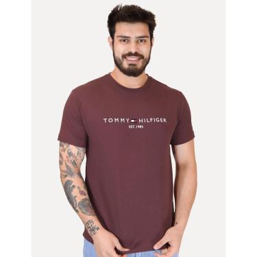 Imagem de Camiseta Tommy Hilfiger Masculina Core Logo Tee Bordô-Masculino