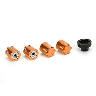 Imagem de Generic Conjunto de Tampa Central de Aro de Roda de Liga de Alumínio RC 4pcs para para Axial SCX10 90046 D90 para Tamiya, Compacto e Leve para Entusiastas de Carros RC Adequado para Aro de 0,5 X