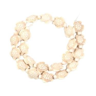 Imagem de Contas De Turquesa Natural Em Forma De Tartaruga 14x18mm Pedra Solta P