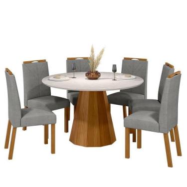 Imagem de Conjunto Sala de Jantar Mesa Isis 135X135 6 Cadeiras Anitta 2024 Ype/O