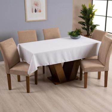 Imagem de Toalha de Mesa 8 Lugares Tecido Oxford Liso 1 Peça Básica Cozinha Mesa
