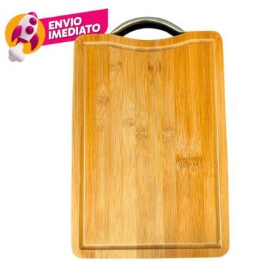 Imagem de Kit Tábua Corte Carne Madeira Retangular Servir Churrasco Frios 33cm C