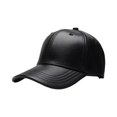 Imagem de Boné De Beisebol Unissex Em Couro PU Ajustável Estilo Hip Hop Snapback