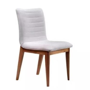 Imagem de Cadeira de Jantar Cercatto Revestida em Tecido Linho Cinza Claro - Per