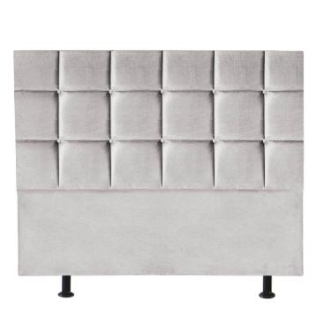 Imagem de Cabeceira Estofada Cama Box Casal Queen 160cm Espanha Suede Cinza Claro- Mabe Magazine