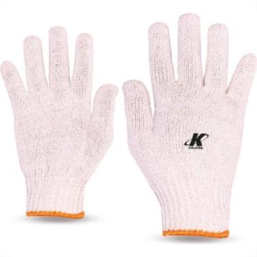 Imagem de Luva Malha Kalipso Branca Trico Lisa Par - Kit C/12, Branco