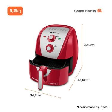 Imagem de Fritadeira Sem Óleo Air Fryer 6 Litros Afn-60-ri Mondial 60hz 127V