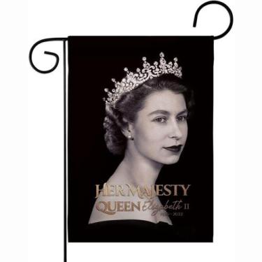 Imagem de Bandeira de jardim Memorial da Rainha Elizabeth II 30x45cm Poliéster -