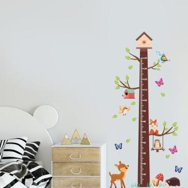 Imagem de Adesivos de parede, gráfico de altura de árvores florestais, desenhos 