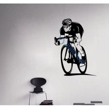 Imagem de Adesivo de parede Cycling Time to Ride Bike Decalque em PVC 43x59cm - 
