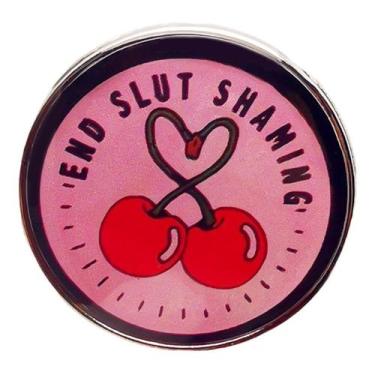 Imagem de Brooch Pins Cherry Feminist Alloy com citação de empoderamento - Yiwei