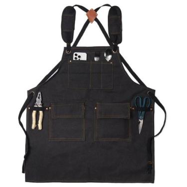 Imagem de Avental de lona resistente com bolsos de ferramentas para homens e mul