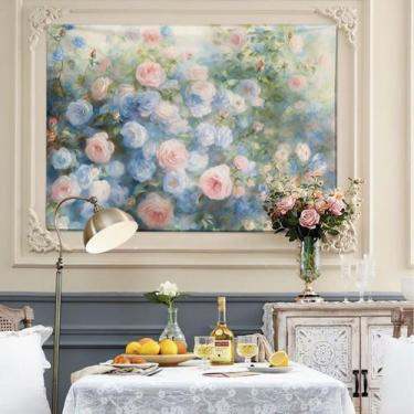 Imagem de Tapeçaria de parede Pintura a óleo floral vintage 150x130cm - yiweisai