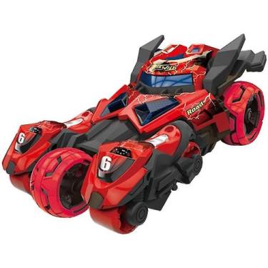 Imagem de Carro lançador de motos de brinquedo com luzes e som, puxe para trás -