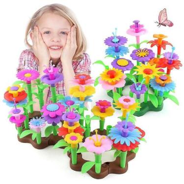 Imagem de Conjunto de brinquedos para construção de jardins de flores e brinqued