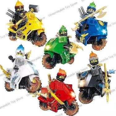 Imagem de Conjunto de bonecos de ação Sajy New Ninja Mini com caça de motociclet