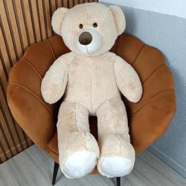 Imagem de Urso pelúcia 50 e 100cm com laço removível - cor doce de leite - Mini 
