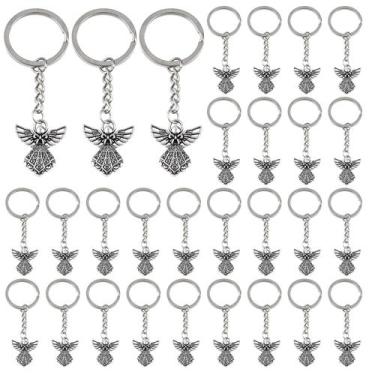 Imagem de Chaveiro AUEAR Guardian Angel Silver Tone, pacote com 50