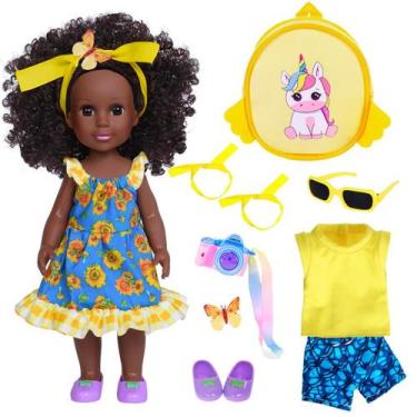 Imagem de Bonecas e acessórios ebuddy African Baby Doll 37 cm com roupas