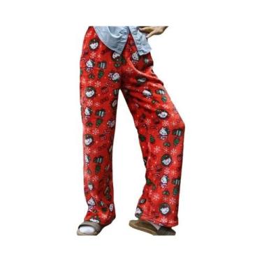 Imagem de Pijamas De Flanela Kawaii Hello Kitty Para Mulheres, Calças Casuais De