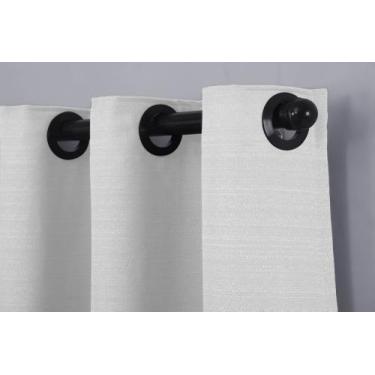 Imagem de Cortina linho cru Ilhos Tabaco - Tiffany Cortinas, branca, 2.80 x 2.30