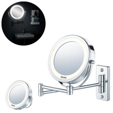 Imagem de Espelho Banheiro Articulado Com Ampliação 5x Luz Led 360 - Uni