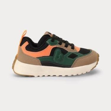 Imagem de Tênis Infantil Bibi Jogging Bege com Verde-Masculino