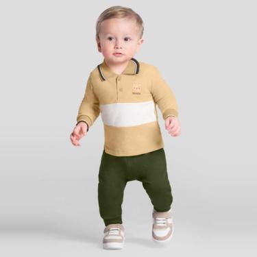 Imagem de Conjunto Bebê menino de ursinho Mundi, G, Amarelo